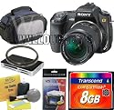 Sony Alpha A200K 10.2MP Digital SLR Camera W/ 18-70mm f/3.5-5.6 Lens + Transcend 8GB Compact Flash 133x + 55mm UV Filter + Willoughbys Starter Kit